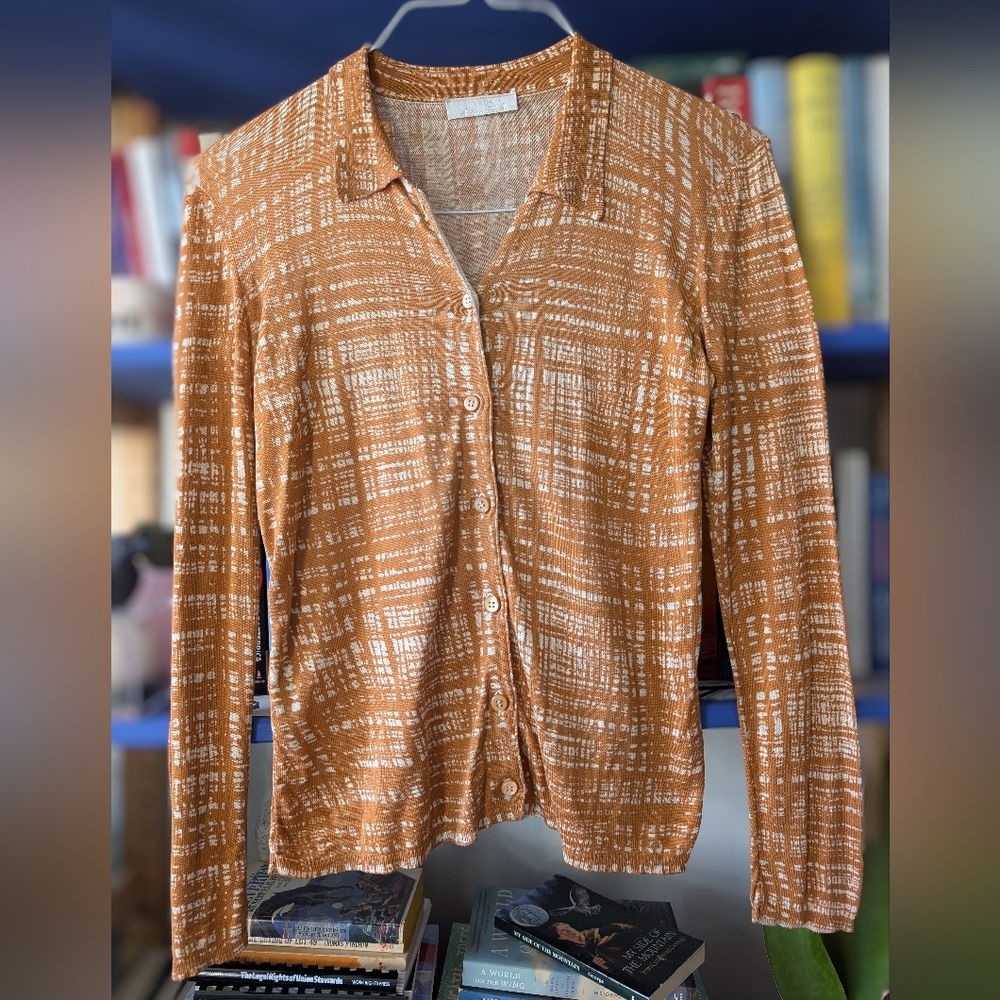 Vtg PRADA 1996 Silk Knit Shirt Long Sleeve Button Down